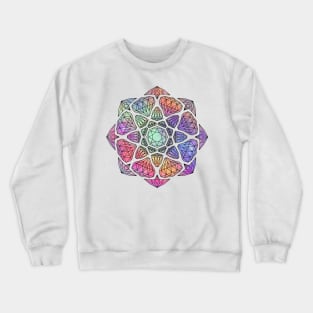 Glitter Powder Crystal Mandala - Black Outline Crewneck Sweatshirt